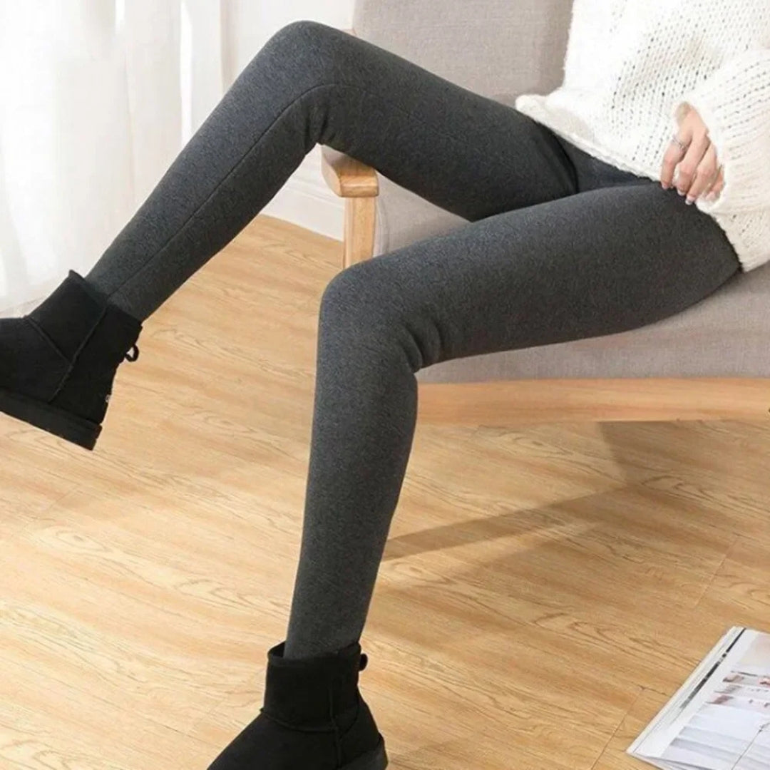Damen Leggings Fleece Blickdicht Elastischer Bund