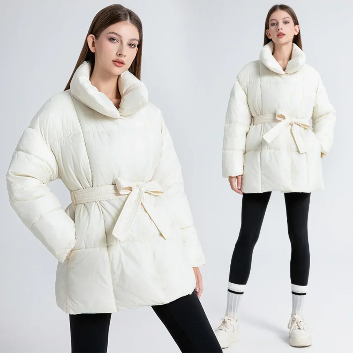 Damen Winterjacke Taillierte mit Gürtel