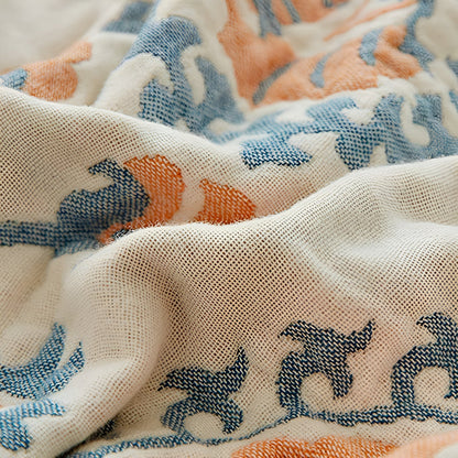 Rustikales Wende-Blanket Baumwolle Blumenmuster