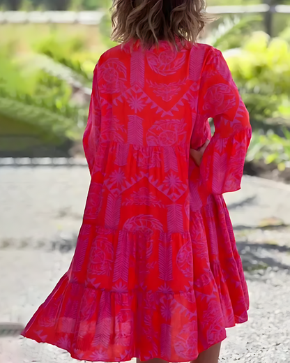 Damen Midi Sommerkleid Baumwolle Leicht Pastell