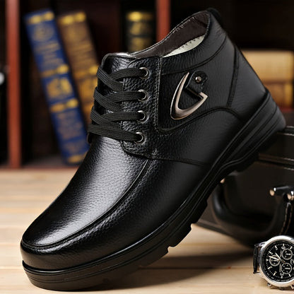 Herren Business Winterschuhe High- Leder Schnürung