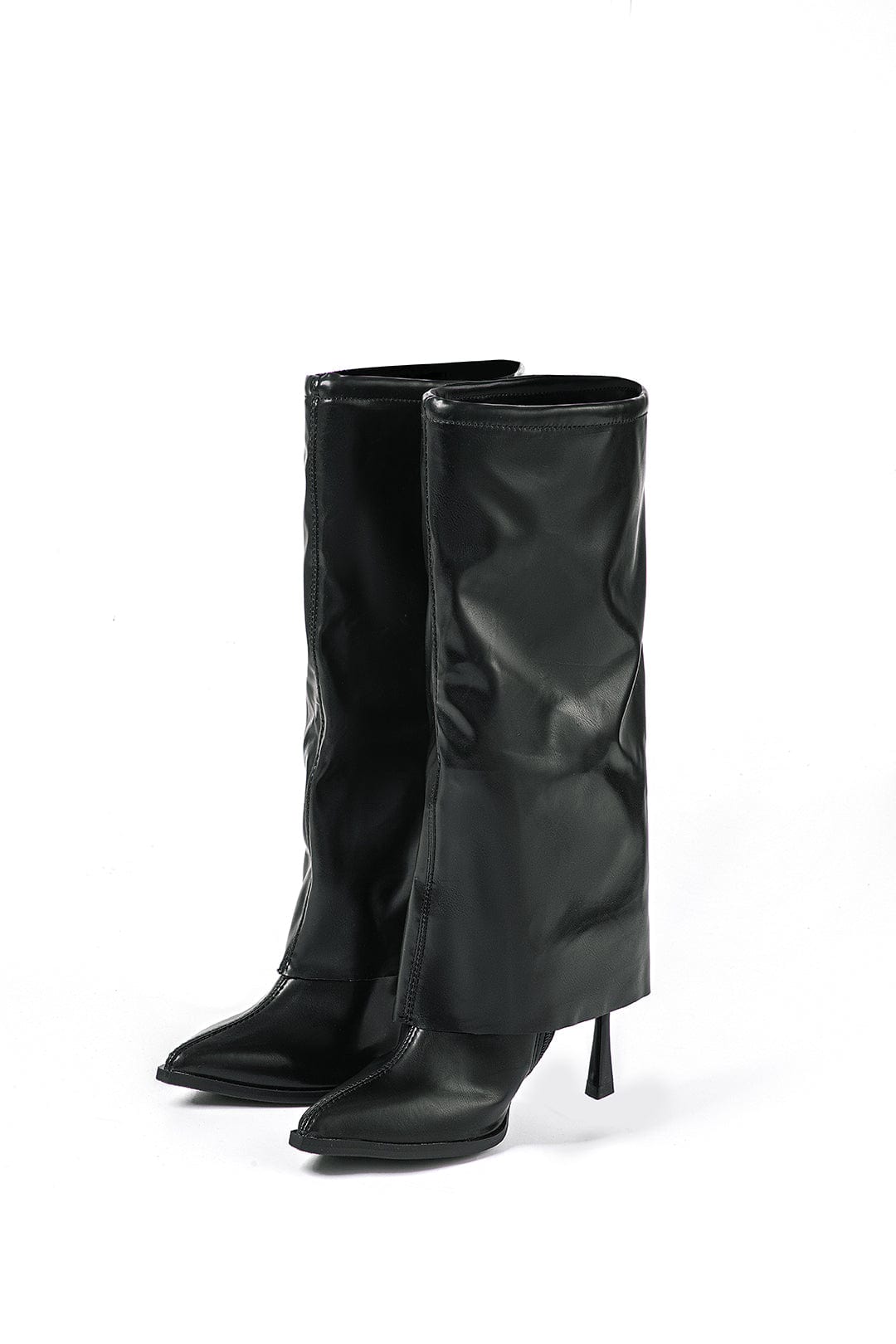 Damen Designerstiefel Schwarz Oversized - Norvielle