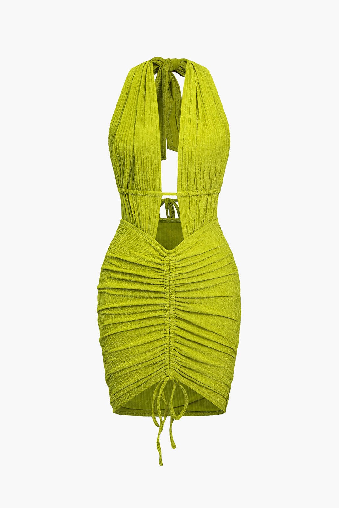 Maya Damen Minikleid Rückenfrei Raffung