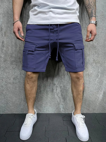 Herren Cargo Shorts mit Kordelzug und Utility Taschen - Norvielle