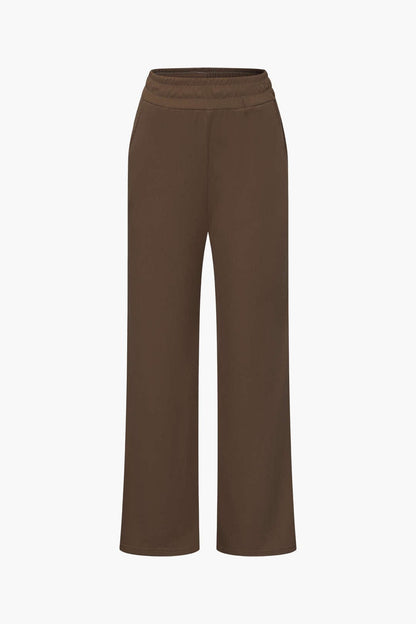 Damen Zweiteiler-Set Asymmetrisches Oberteil Weite Hose