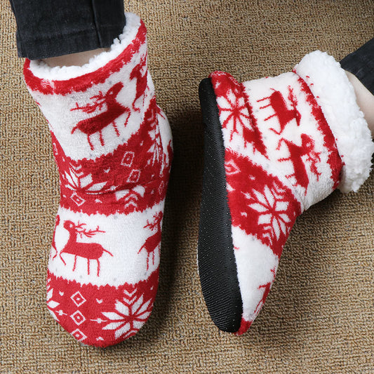 Weihnachtliche Damen Hausschuhe Korallenfleece Warm - Norvielle