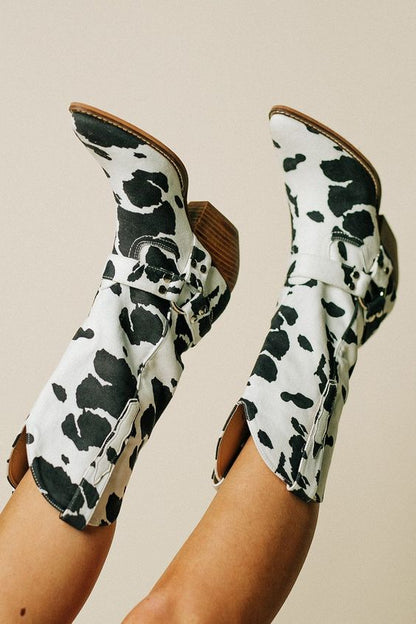 Damen Westernstiefel Kuhfellmuster