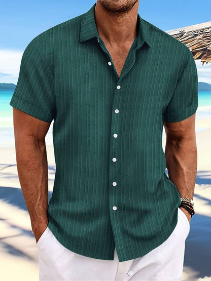 Owen Herren Kurzarm Hemd Gestreift Relaxed Fit Sommer