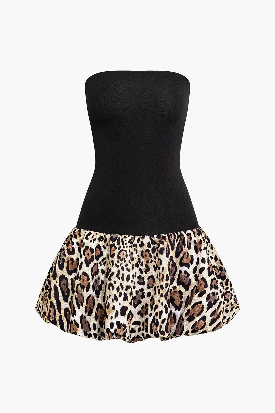 Damen Bandeau-Kleid Leopardenmuster