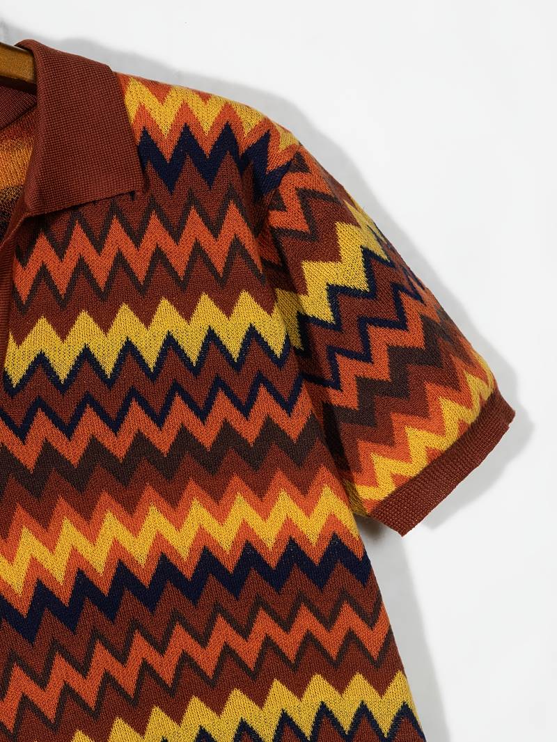 Retro Pullover Zickzackmuster