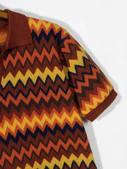 Retro Pullover Zickzackmuster