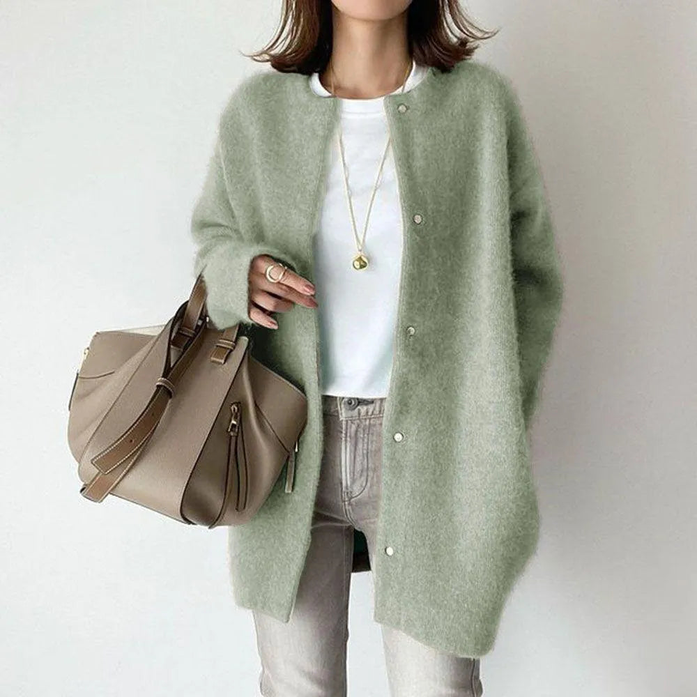 Norvielle Damen Strickmantel Weich