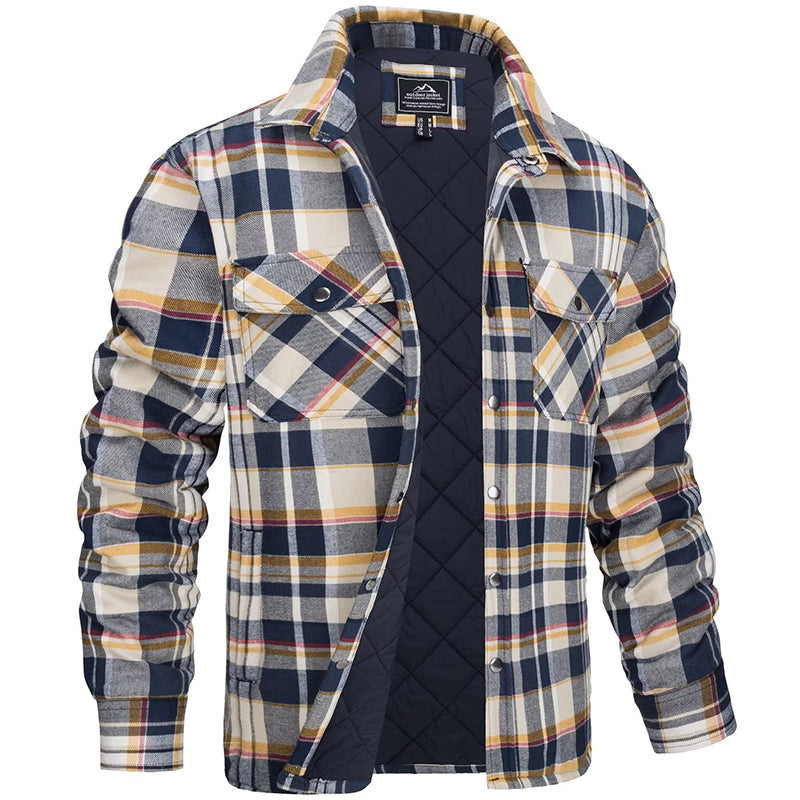 Herren Holzfällerjacke Karierter Stoff