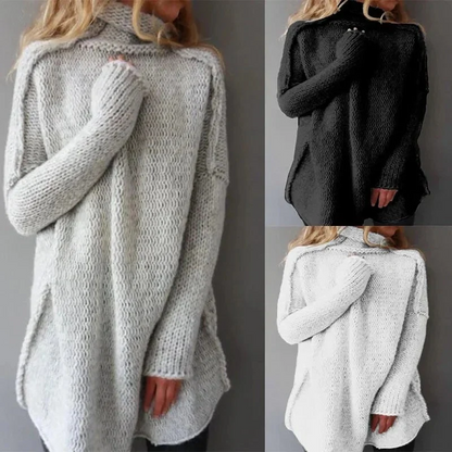 Norvielle Damen Pullover Rollkragen Einfarbig Winter - Norvielle