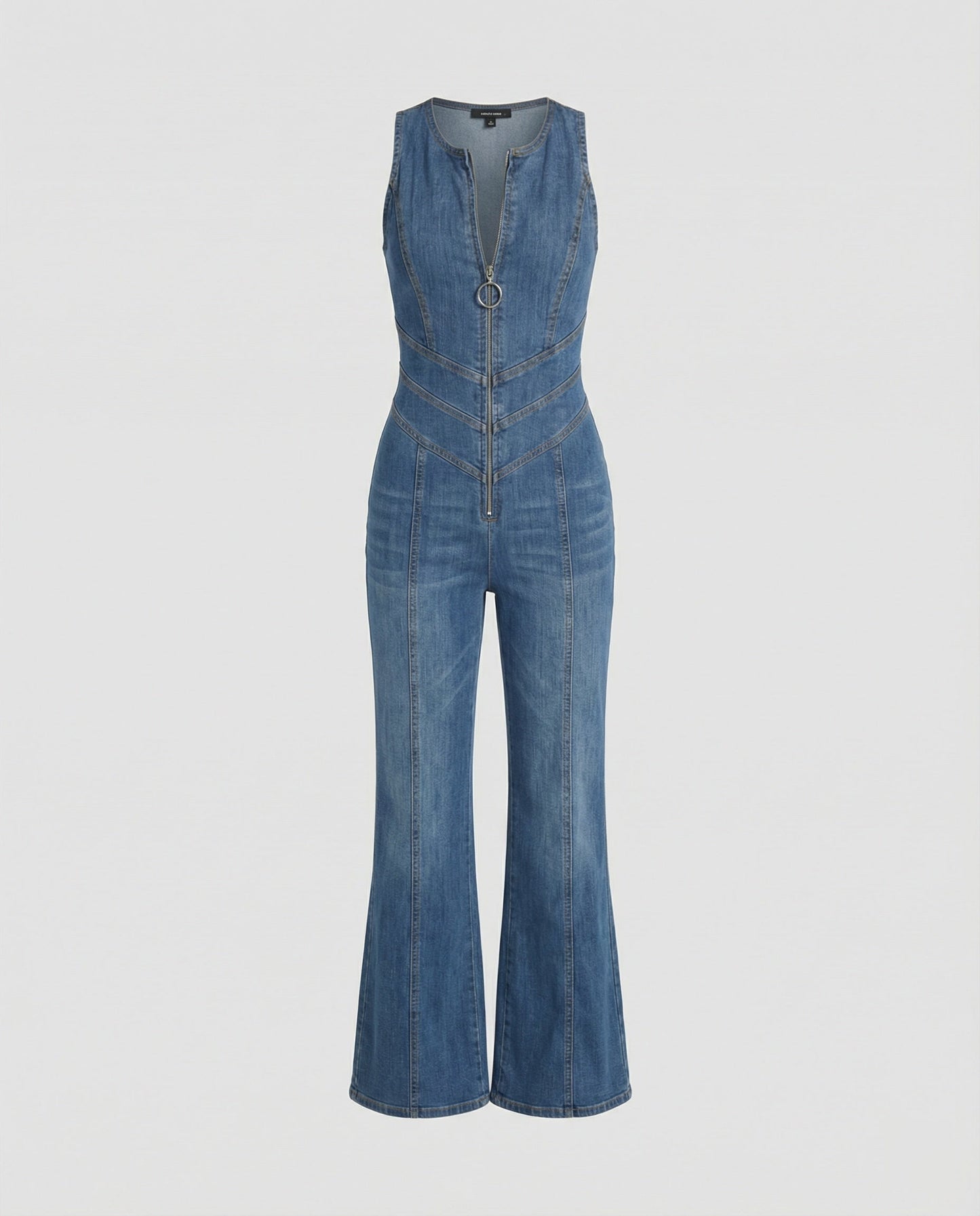 Damen Ärmelloser Jumpsuit Offener Rücken Ausgestelltes Bein
