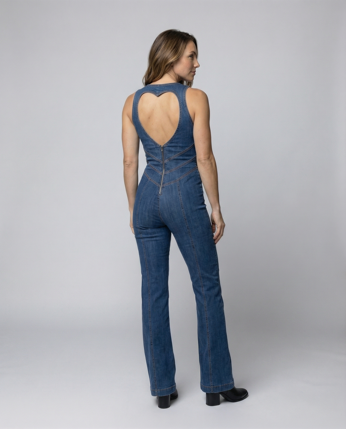 Damen Taillierte Denim-Overalls