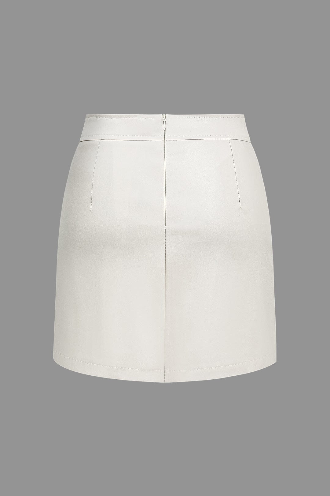 Kunstleder Minirock Damen Asymmetrisch