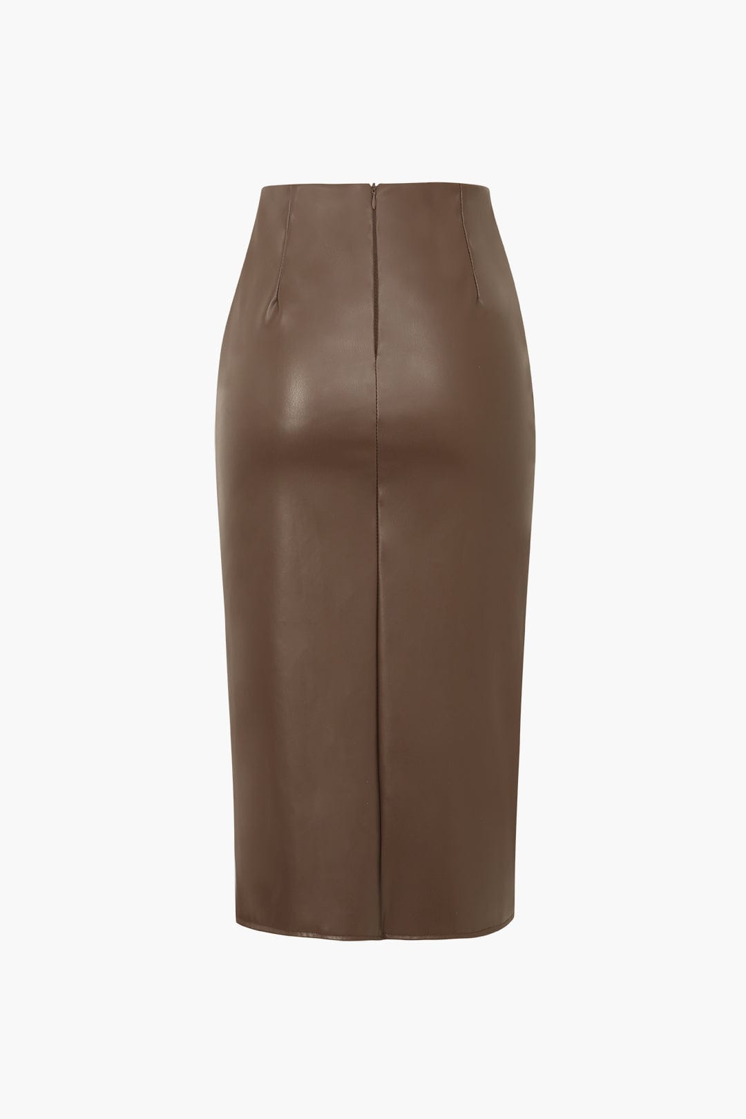 Damen Midirock Kunstleder Asymmetrisch