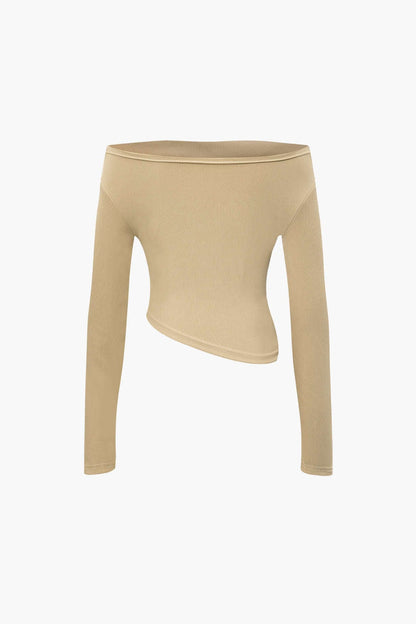 Damen Zweiteiler-Set Asymmetrisches Oberteil Weite Hose