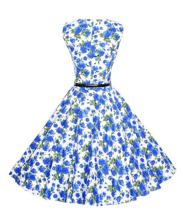 Damen Swingkleid Floralmuster Gürtel