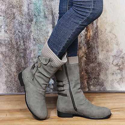 Damen Winterstiefel mit Seitlichem Reißverschluss Warm