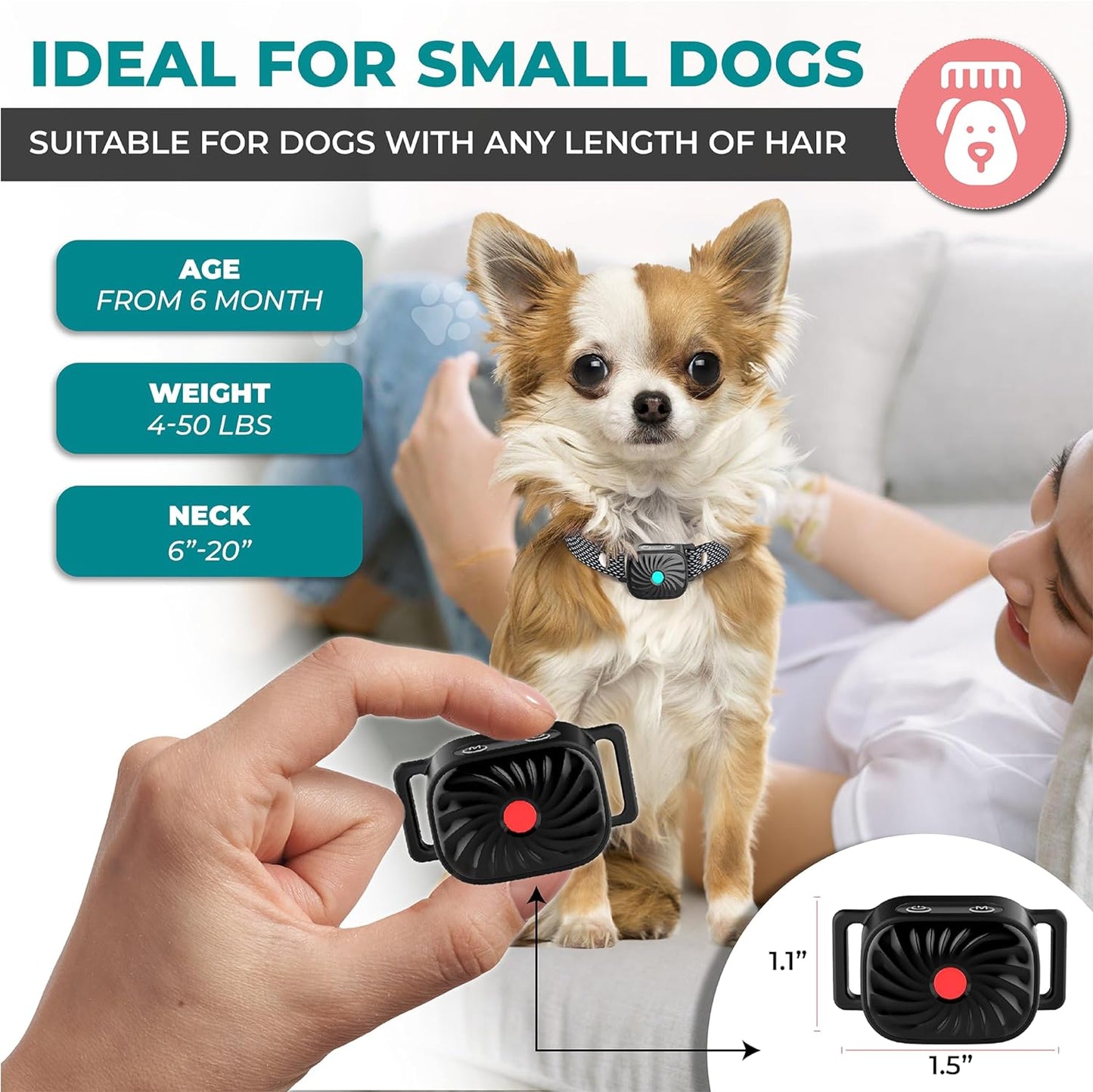 Hundehalsband mit Ton und Vibration Wasserdicht Verstellbar