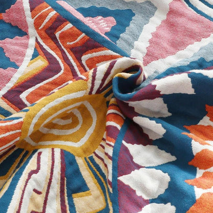 Baumwolldecke Sonnenstrahlen Muster Bunt