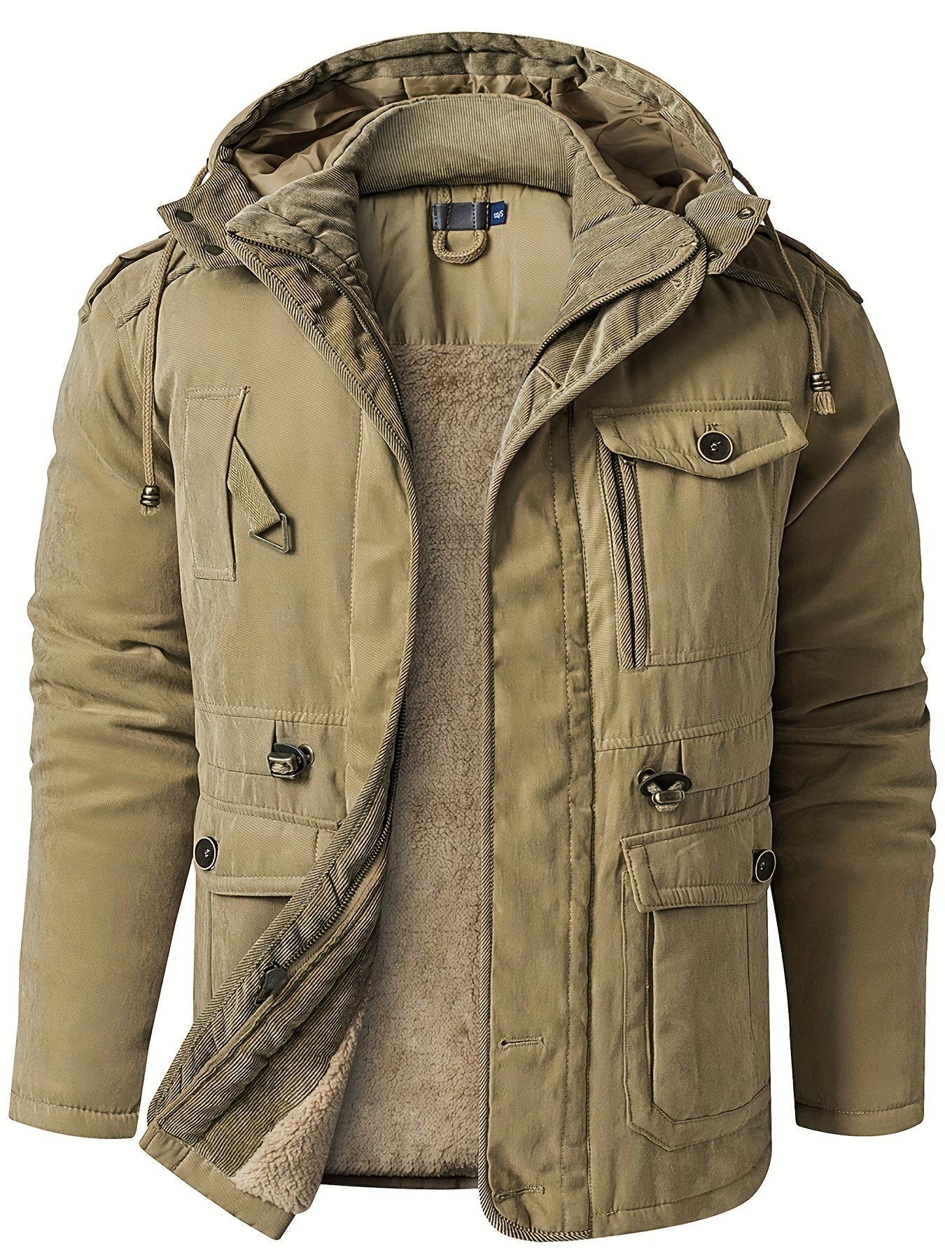 Herren Winterjacke Kapuze Warm Isoliert