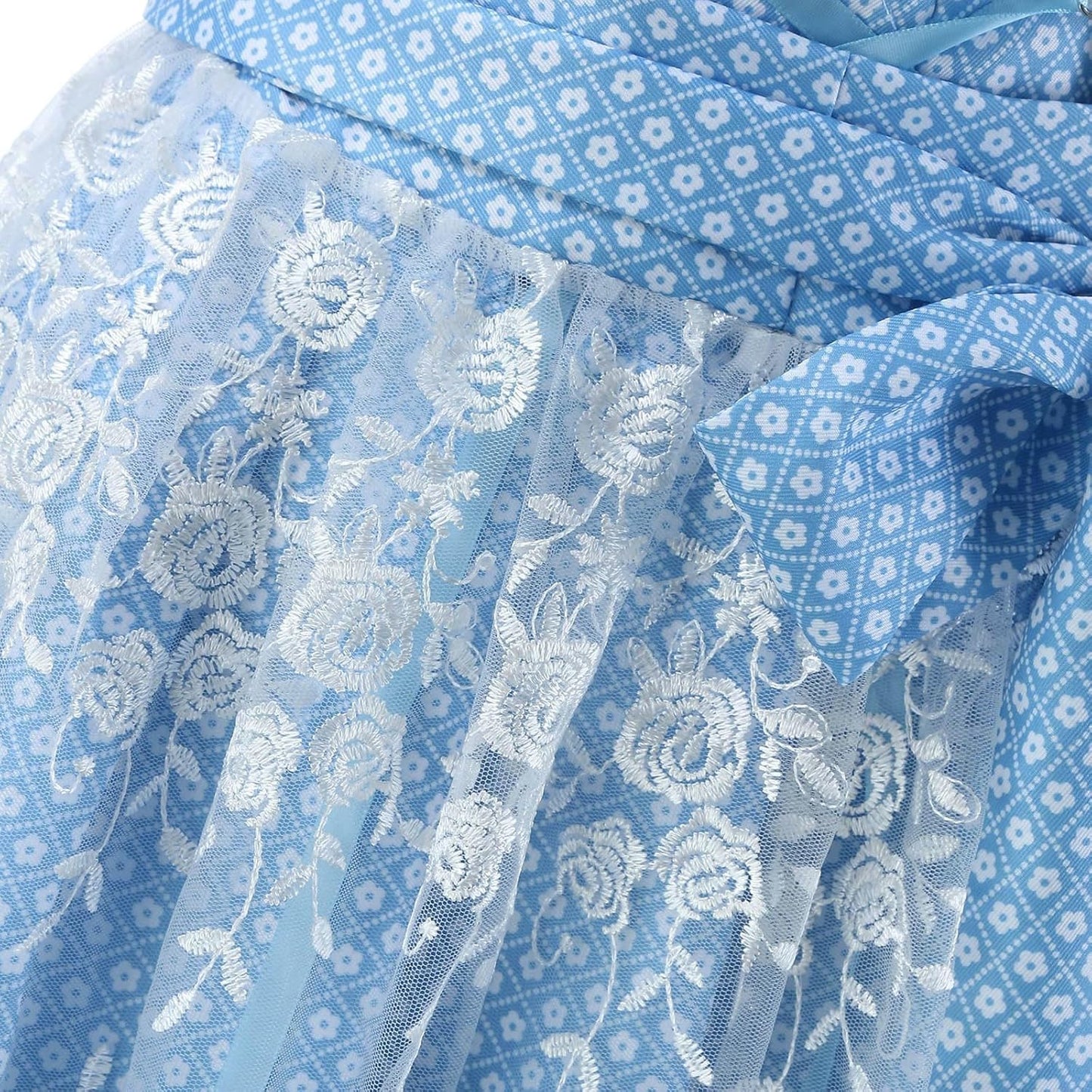 Damen Dirndl Traditionell Blumenmuster Rosa