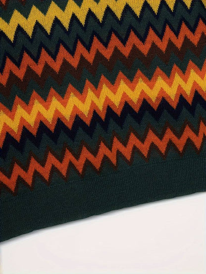 Retro Pullover Zickzackmuster