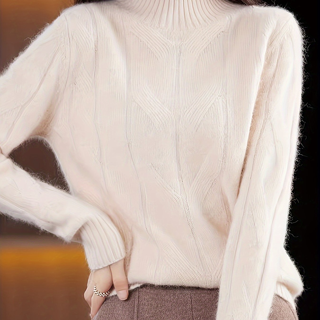 Karmen Damen Retro Strickpullover