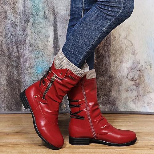 Damen Winterstiefel mit Seitlichem Reißverschluss Warm