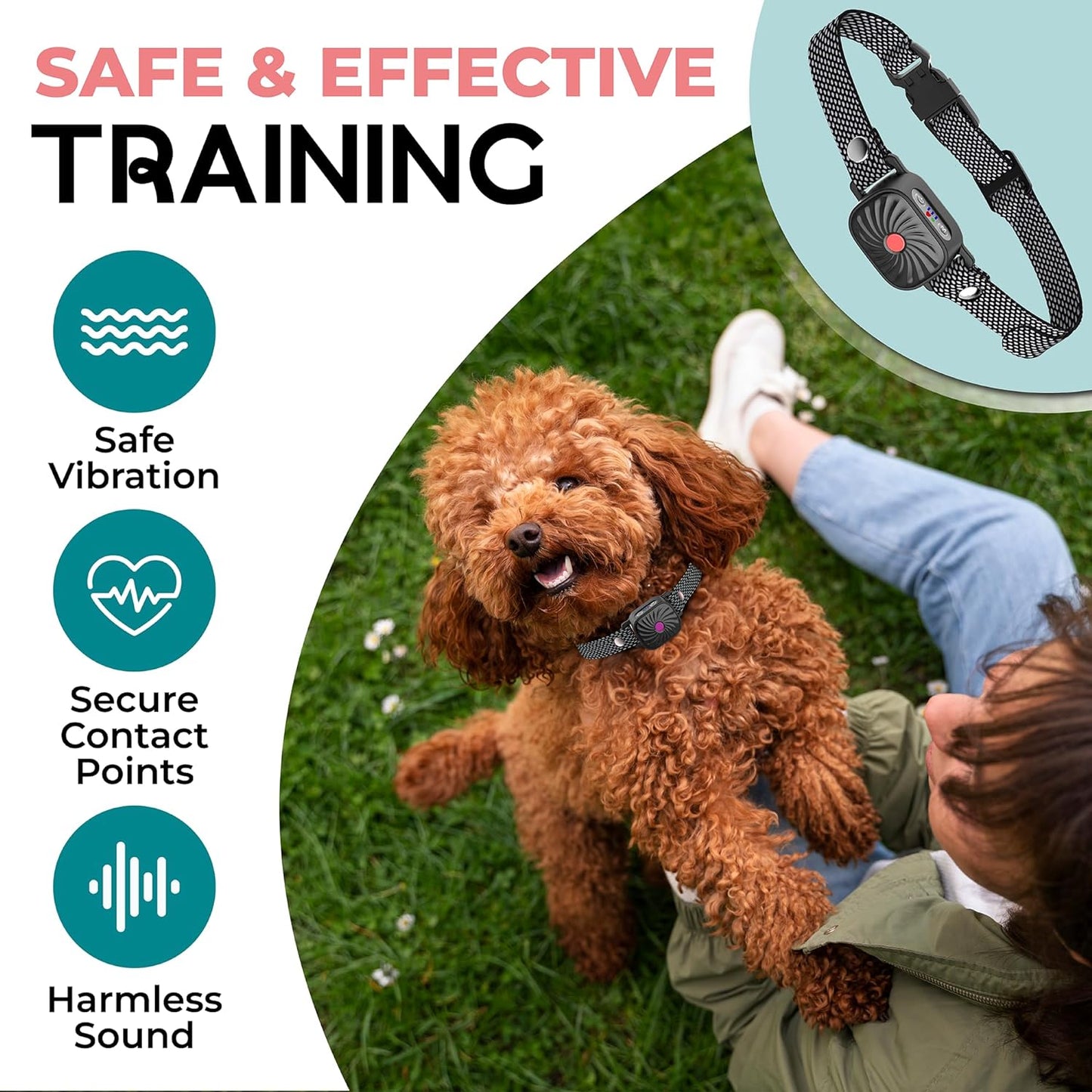 Hundehalsband mit Ton und Vibration Wasserdicht Verstellbar