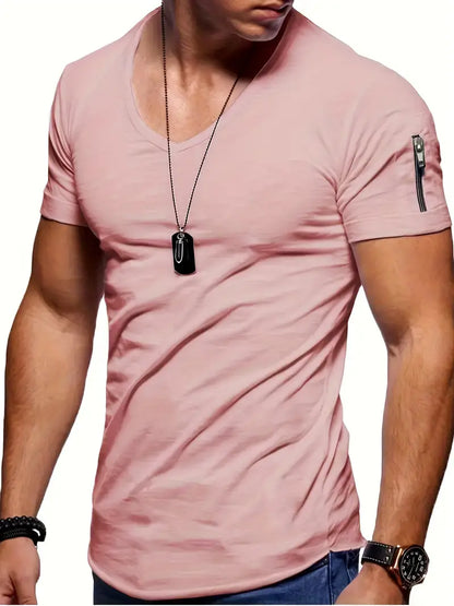 Herren T-Shirt V-Ausschnitt Bequem