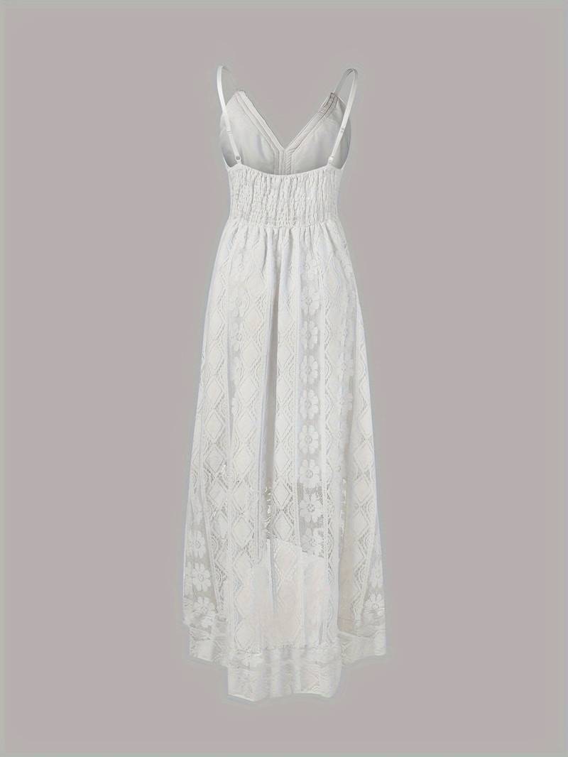 Damen Maxi-Sommerkleid Spaghettiträger V-Ausschnitt Boho-Stil