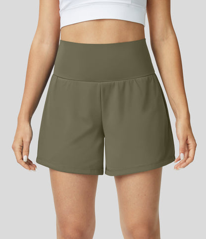 Damen Yoga-Shorts 2-in-1 Multifunktionshose mit Taschen