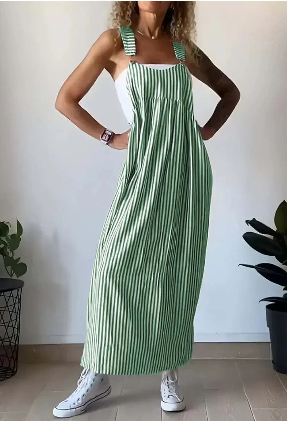 Latzkleid Damen Leicht Streifen