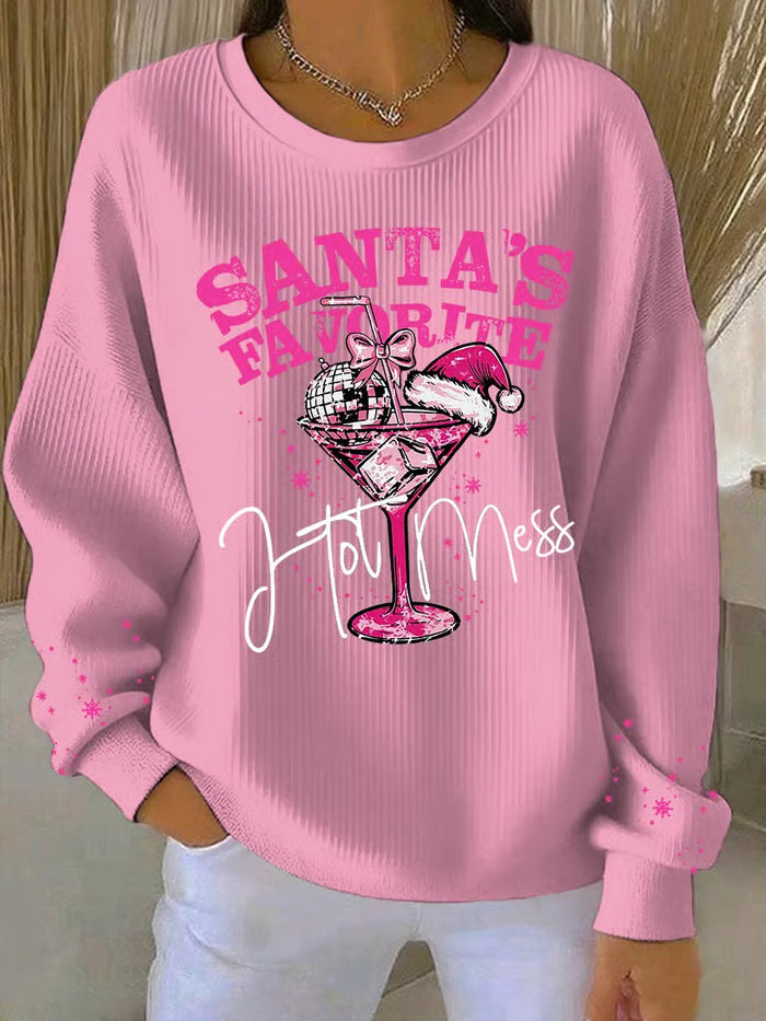 Noa Damen Weihnachtspullover Festlich Rot