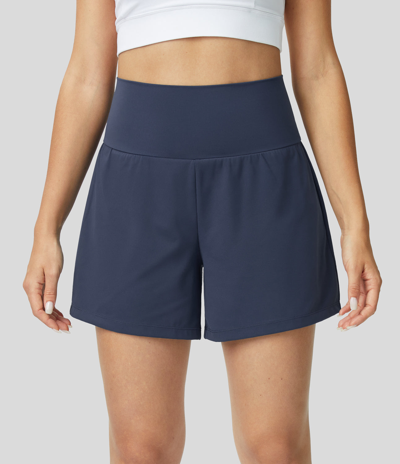 Damen Yoga-Shorts 2-in-1 Multifunktionshose mit Taschen