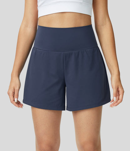 Damen Yoga-Shorts 2-in-1 Multifunktionshose mit Taschen