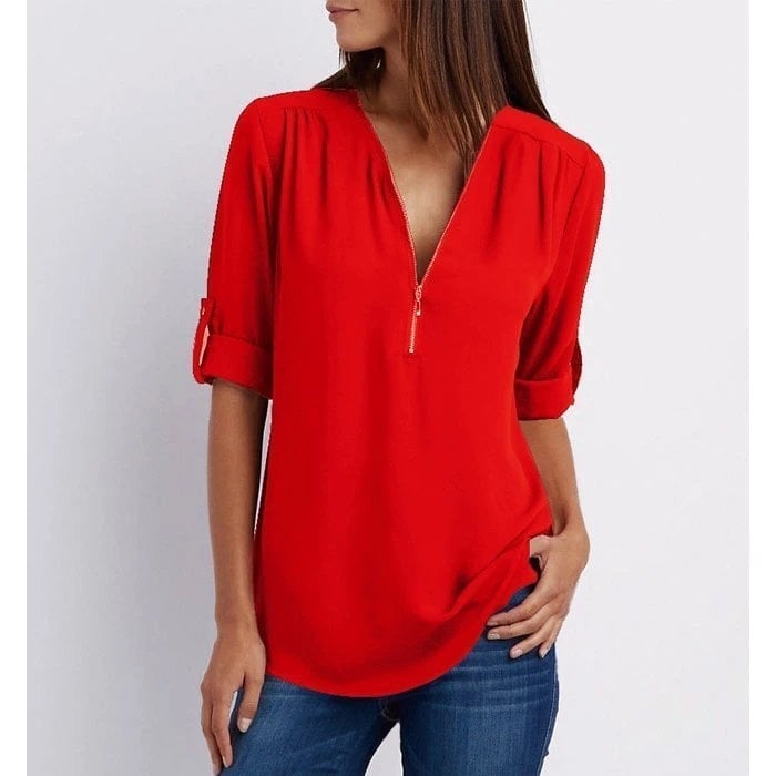 Norvielle Damen Bluse Lockere Stil