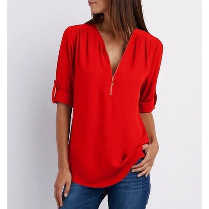 Norvielle Damen Bluse Lockere Stil