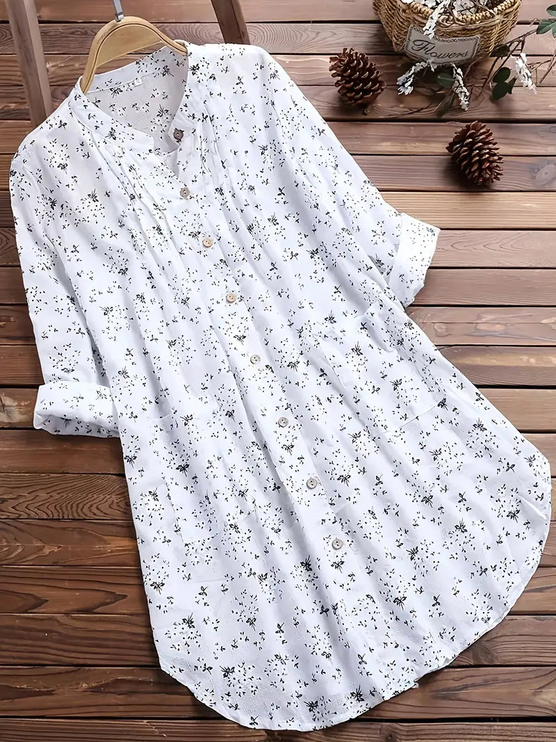 Norvielle Damenbluse Blumendruck Sommer Leicht