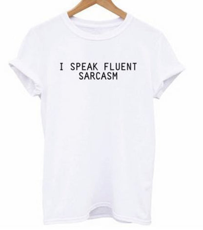 Damen T-Shirt Bequem Weiß mit Witzigem Spruch