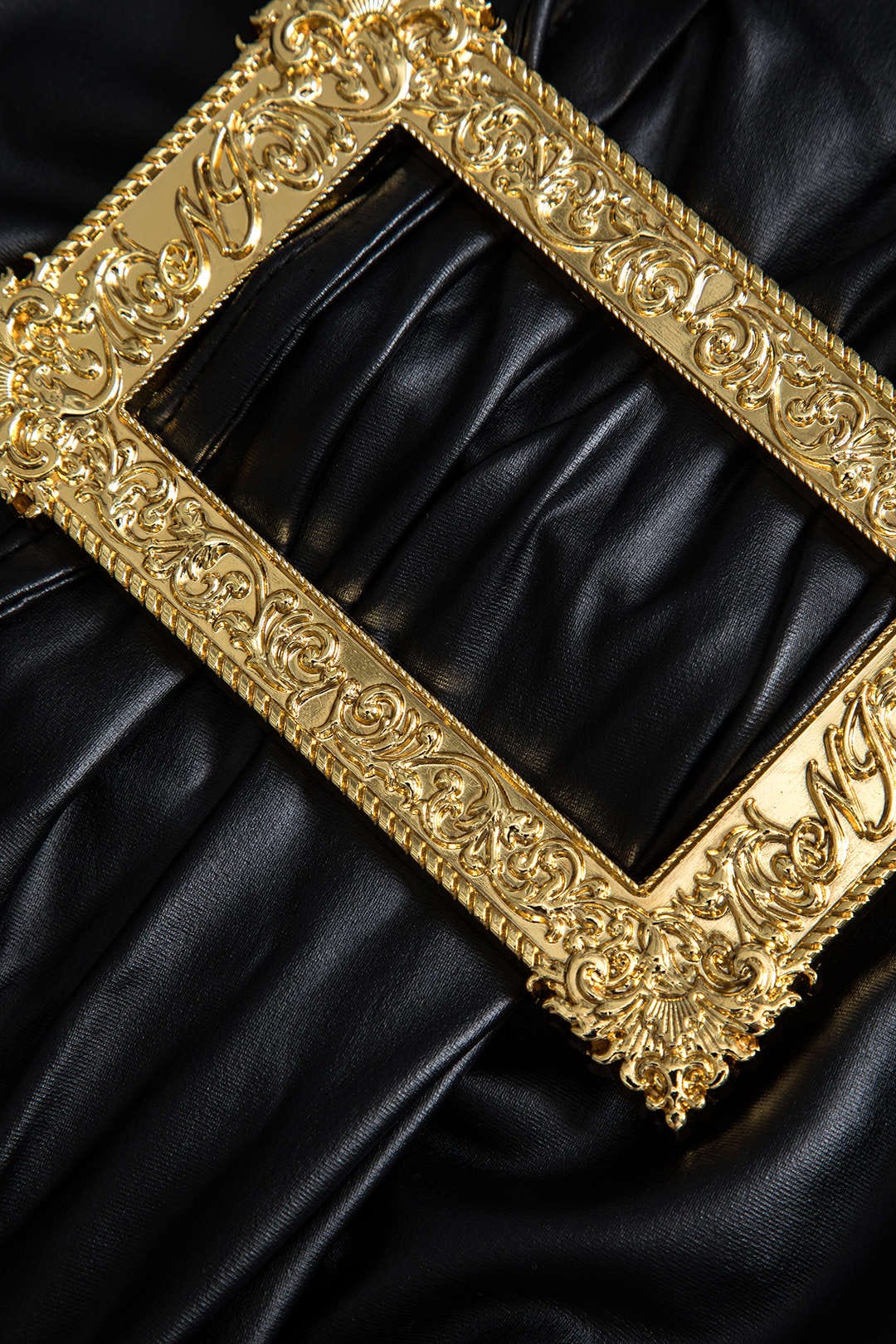 Kunstleder Minirock Damen Asymmetrisch Gold