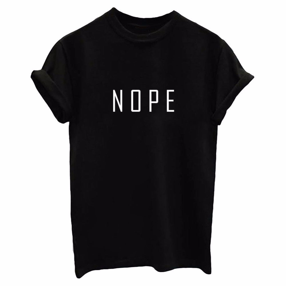 Damen T-Shirt mit auffälligem Schriftzug Schwarz - Norvielle