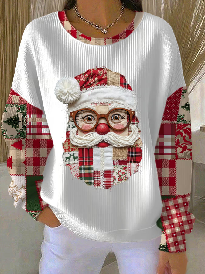 Weihnachtspulli Weihnachtsmann Motiv Damen - Norvielle