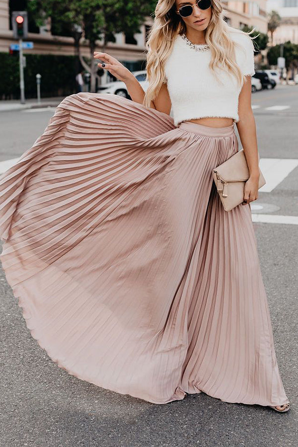 Norvielle Damen Maxi Rock Plissiert für Eternity