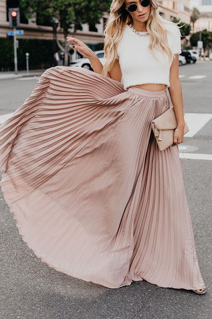Norvielle Damen Maxi Rock Plissiert für Eternity