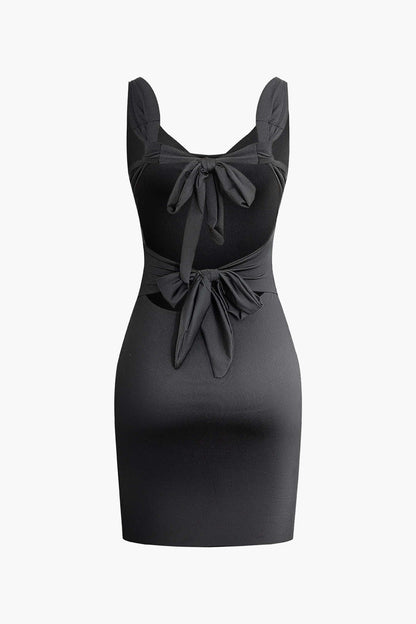 Amara Damen Minikleid Bodycon Tie-Back